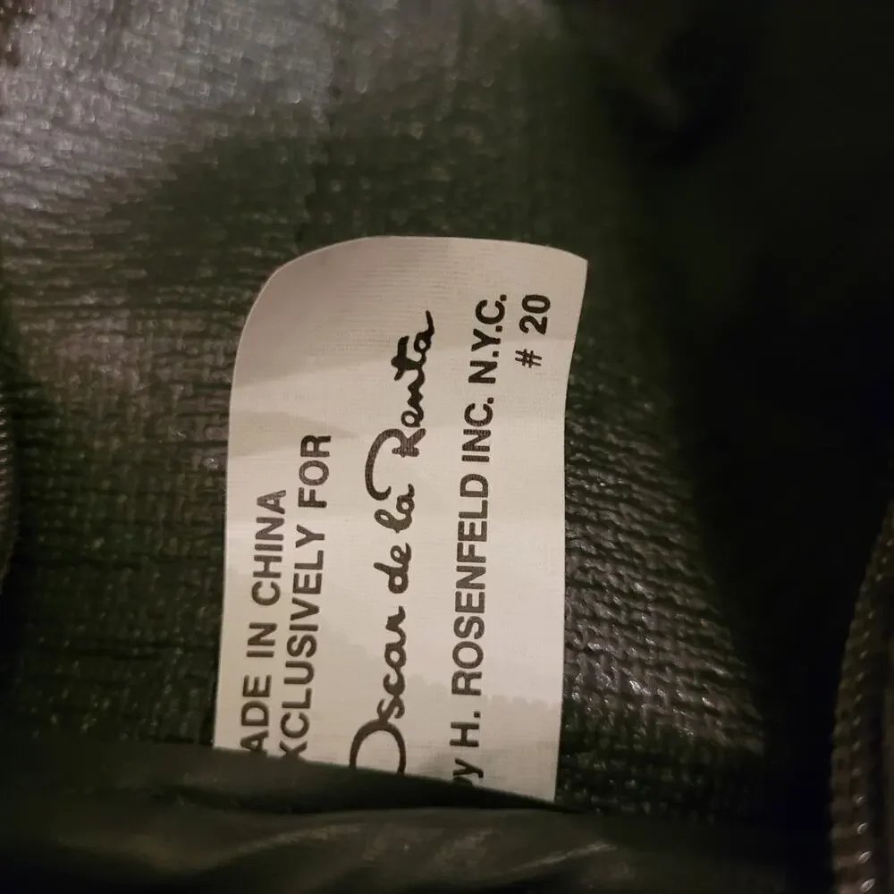 Vintage Oscar De La Renta Luggage Carry On Gray Tweed Tapestry 80s Overnight